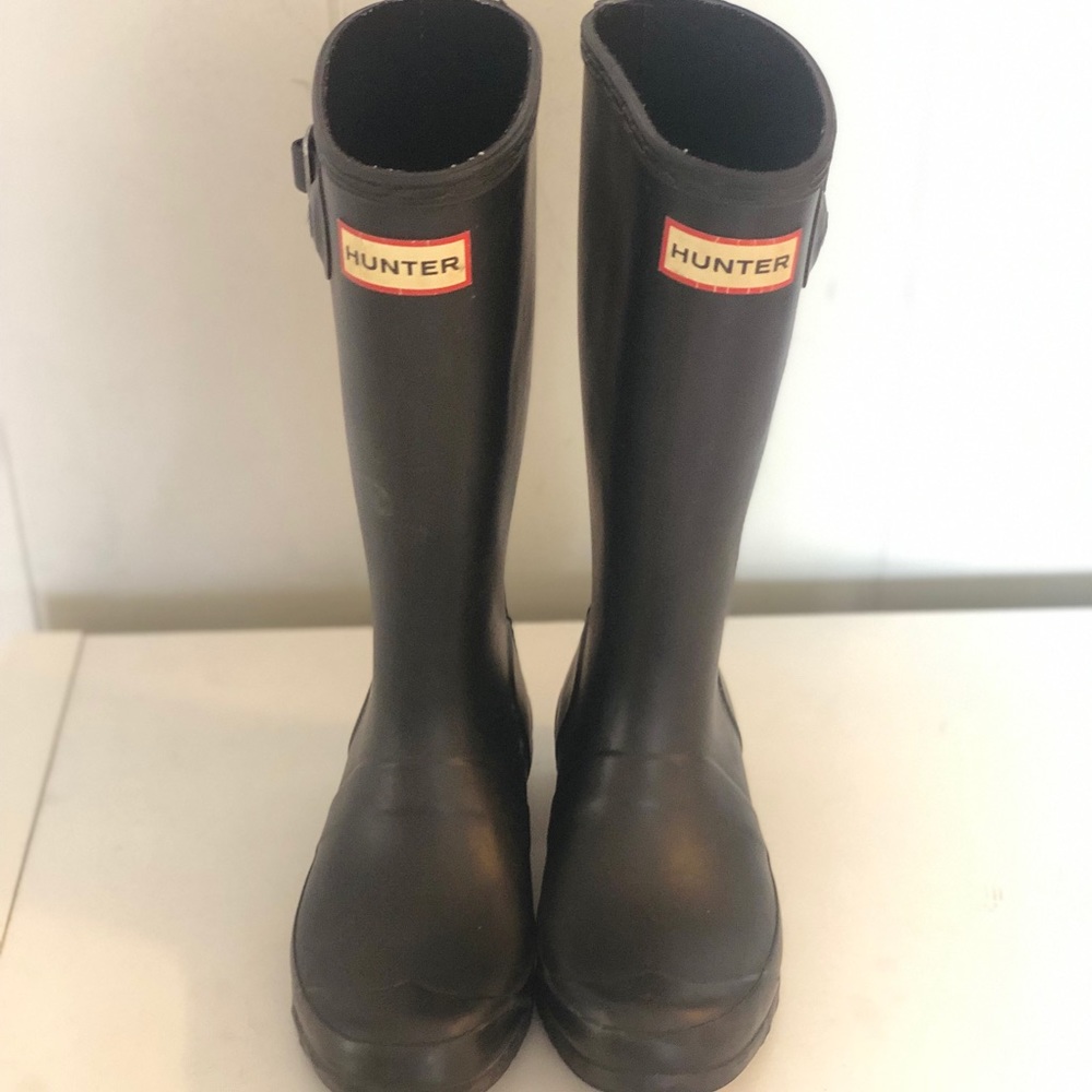👑 HUNTER BLACK BOOTS GIRLS 2 / BOYS 1 💯AUTHENTIC
